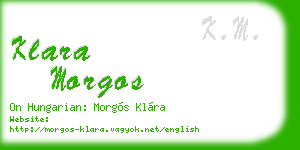 klara morgos business card